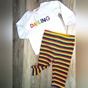 Isaac Mizrahi baby's 'Darling' graphic sweatshirt and leggings set Size 6-9 mo.